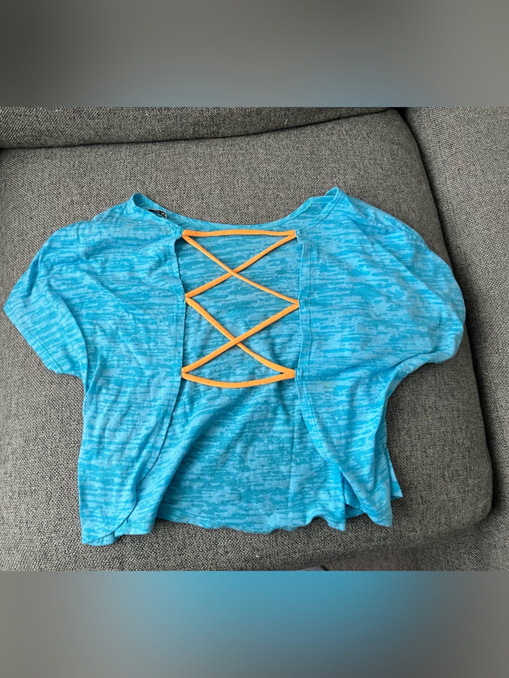 Blue backless Top with